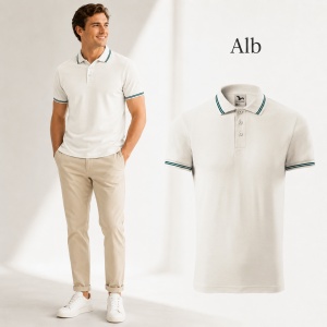 Tricou Polo Bărbați Malfini cu Dungi la Guler și Manșete, Tip Tommy, 65% Bumbac, 200 g/m², 19 Culori, Mărimi S–3XL - Img 11