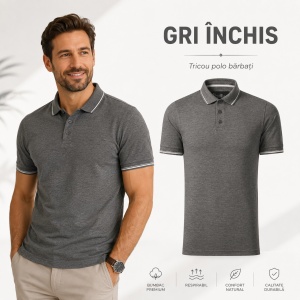 Tricou Polo Bărbați Malfini Premium Perfection Plain, 95% Bumbac, 5% Elastan, Slim Fit, 200 g/m², Guler Contrast - Img 16