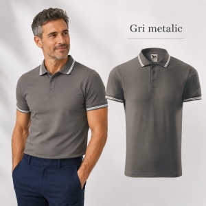 Tricou Polo Bărbați Malfini Urban 219, cu Dungi la Guler, Tip Tommy, 65% Bumbac, 200 g/m², 19 Culori, Mărimi S–3XL - Img 22