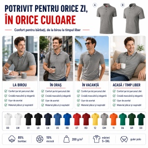 Tricou Polo Bărbați Reserve R22 – Material Pique 200 g/m², 65% Bumbac, 35% Poliester, perfect pentru lucru - Img 8