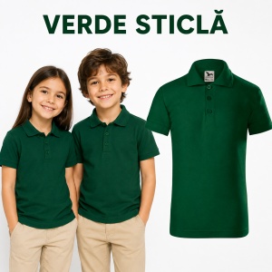 Tricou Polo Copii pentru Uniformă Școlară, Fete și Băieți, cu Guler - Img 24