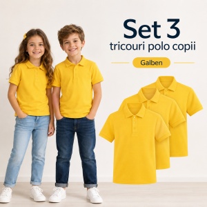 Tricou Polo Copii - Set de 3 Bucăți tricouri polo copii fete si baieti - Img 11