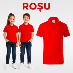 Tricou Polo Copii Tip Tommy, cu Guler, pentru Școală, Fete și Băieți, 4–12 Ani - Img 19