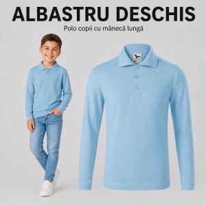 Tricou Polo cu Mâneci Lungi pentru Băieți Bluza Polo Copii - Img 14