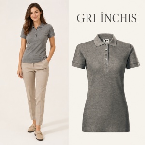 Tricou Polo Damă din Bumbac 100% – Casual Office, Guler Polo, XS-2XL | 13 Culori | Pique Polo - Img 18