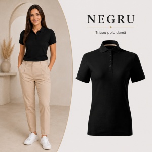 Tricou Polo Damă Malfini Prime GOTS 235 – 100% Bumbac Organic, 200 g/m², Croială Cambrată - Img 19