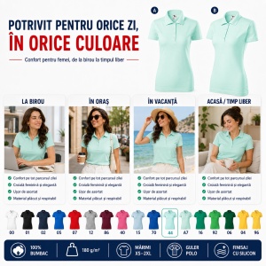 Tricou Polo Damă model simplu tip Tommy - Img 7