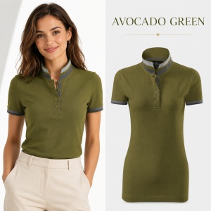 Tricou Polo Damă Premium Malfini 257 Collar Up, 100% Bumbac, Croială Cambrată, 215 g/m², XS 2XL, 10 Culori - Img 29
