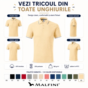 Tricou Polo Pique Bărbați tip Tommy | Guler cu Dungi | 14 Culori Disponibile- 232 - Img 9