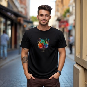 Tricou pom cu fluturi Negru, Copii | Dama | Barbat - Img 6