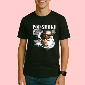 Tricou Pop Smoke, muzica POP, Dama | Barbat | Copii, Culoare Negru