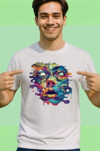 Tricou Portret psihedelic cu forma topita Copii | Dama | Barbat - Img 2