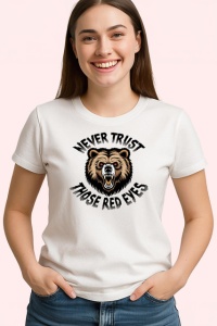 Tricou Portret Urs Gri Minimalist V2, din bumbac 100% , tricou alb pentru Copii | Dama | Barbat - Img 2