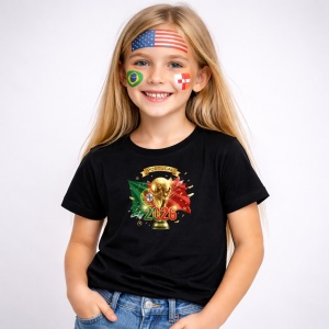 Tricou Portugal World Cup 2026 Fifa V2, din bumbac 100%, tricou negru, Copii | Dama | Barbat - Img 2