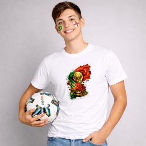 Tricou Portugal World Cup Fifa 2026, din bumbac 100%, tricou alb, Copii | Dama | Barbat - Img 3