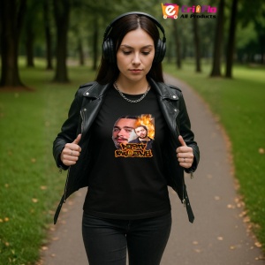 Tricou Post Malone - Flames Style, muzica RAP, Dama | Barbat | Copii, Culoare Negru - Img 14