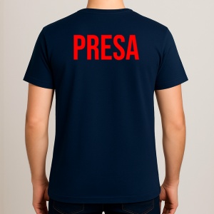 Tricou PRESA, Personalizat | Unisex Dama si Barbat, Albastru Inchis
