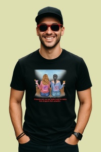 Tricou prietenele prietenia este cea mai buna forma de iubire mesaj emotionant, Copii | Dama | Barbat , tricou negru - Img 3