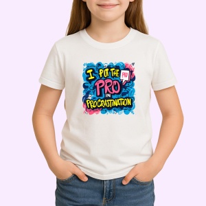 Tricou Pro In Procrastination Text Colorat, Copii | Dama | Barbat - Img 3