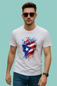 Tricou Puerto Rico Steag Splash Art, Copii | Dama | Barbat - Img 2