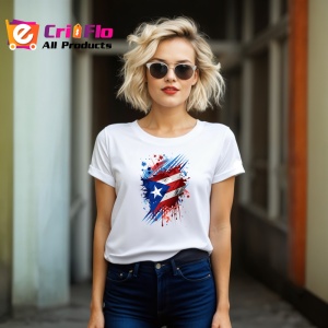 Tricou Puerto Rico Steag Splash Art, Copii | Dama | Barbat