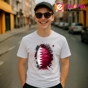 Tricou Qatar Steag Splash Art, Copii | Dama | Barbat - Img 7
