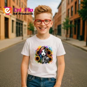 Tricou rainbow hair girl skull tattoo, fata cu par curcubeu si tatuaj craniu, Copii | Dama | Barbat - Img 8