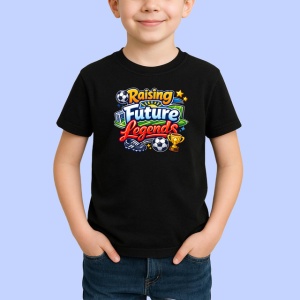 Tricou Raising Future Legends Copii Fotbal Minge V1, din bumbac 100%, tricou negru Copii | Dama | Barbat - Img 2