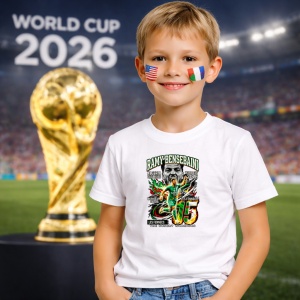 Tricou Ramy Bensebaini Algeria World Cup Fifa 2026, din bumbac 100%, tricou alb, Copii | Dama | Barbat - Img 5