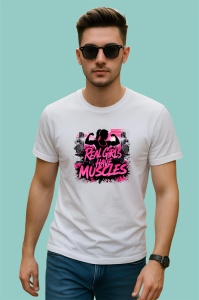 Tricou Real Girls Have Muscles Roz Intens, Copii | Dama | Barbat - Img 2