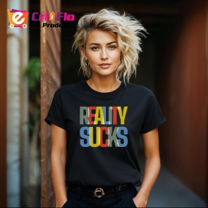 Tricou Reality Sucks Text Colorat Design Urban, din bumbac 100%, tricou negru Copii | Dama | Barbat - Img 8