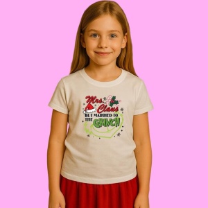 Tricou Retro Christmas Wreath Santa Claus And Grinch, din bumbac 100%, tricou alb, Copii | Dama | Barbat - Img 2
