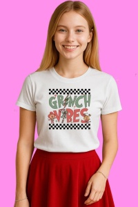 Tricou Retro Cousin Crew Grinch Hand, din bumbac 100%, tricou alb, Copii | Dama | Barbat - Img 4