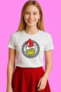 Tricou Retro Grinch Max Cindy Lou Who 2, din bumbac 100%, tricou alb, Copii | Dama | Barbat - Img 4
