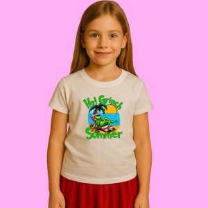 Tricou Retro Happy Christmas Smiley Face Grinch Hand, din bumbac 100%, tricou alb, Copii | Dama | Barbat - Img 3