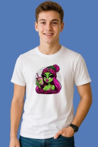 Tricou Retro Pink Christmas Grinch Squad Digital Cricut, din bumbac 100%, tricou alb, Copii | Dama | Barbat - Img 3