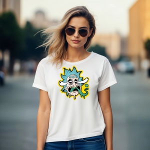 Tricou Rick Gangsta Tricou Alb - Copii | Dama | Barbat - Img 9