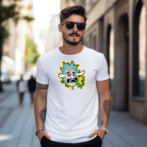 Tricou Rick Gangsta Tricou Alb - Copii | Dama | Barbat