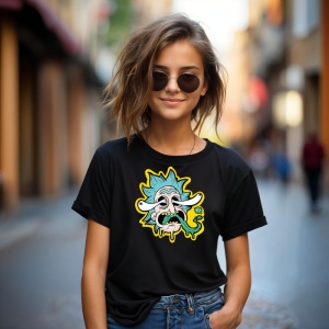Tricou Rick Gangsta Tricou Negru - Copii | Dama | Barbat - Img 4