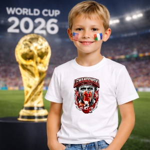 Tricou Robert Lewandowski Poland World Cup Fifa 2026, din bumbac 100%, tricou alb, Copii | Dama | Barbat - Img 5