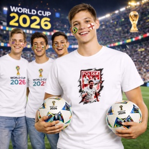 Tricou Robert Lewandowski Poland World Cup Fifa 2026 V4, din bumbac 100%, tricou alb, Copii | Dama | Barbat - Img 7