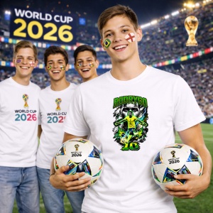 Tricou Rodrygo Brazil World Cup Fifa 2026, din bumbac 100%, tricou alb, Copii | Dama | Barbat - Img 7