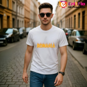 Tricou Romania text flacari |Colectia Tricouri Romania - Img 3