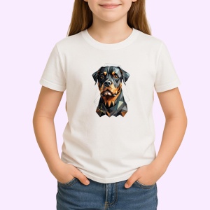 Tricou Rottweiler Geometric Realist, Copii | Dama | Barbat - Img 3