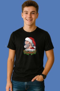 Tricou Santa Bearded Portrait, din bumbac 100% Copii | Dama | Barbat - Img 2