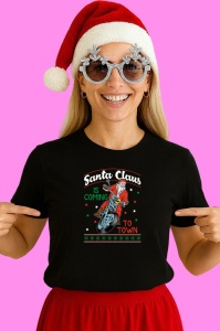 Tricou Santa Coming To Town, din bumbac 100% Copii | Dama | Barbat - Img 3
