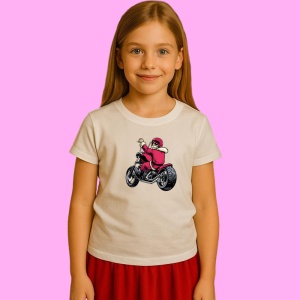 Tricou Santa Motorcycle Ride, din bumbac 100% Copii | Dama | Barbat - Img 2