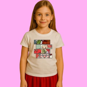 Tricou Santa Vs Grinch Split Face, din bumbac 100%, tricou alb, Copii | Dama | Barbat - Img 2