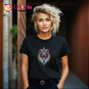 Tricou Sarpe Poligonal Veninos, Copii | Dama | Barbat, culoare negru - Img 12