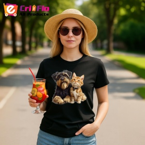 Tricou Schnauzer Miniatural si pisica portocalie cei mai buni prieteni Copii | Dama | Barbat Barbat - Img 22